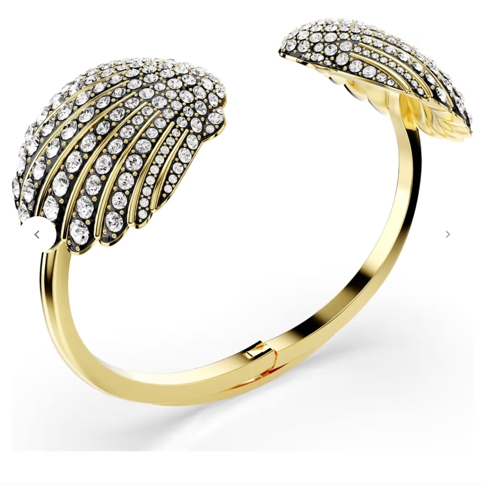 Idyllia bangle Shells, Gold-tone plated,crystals. L.